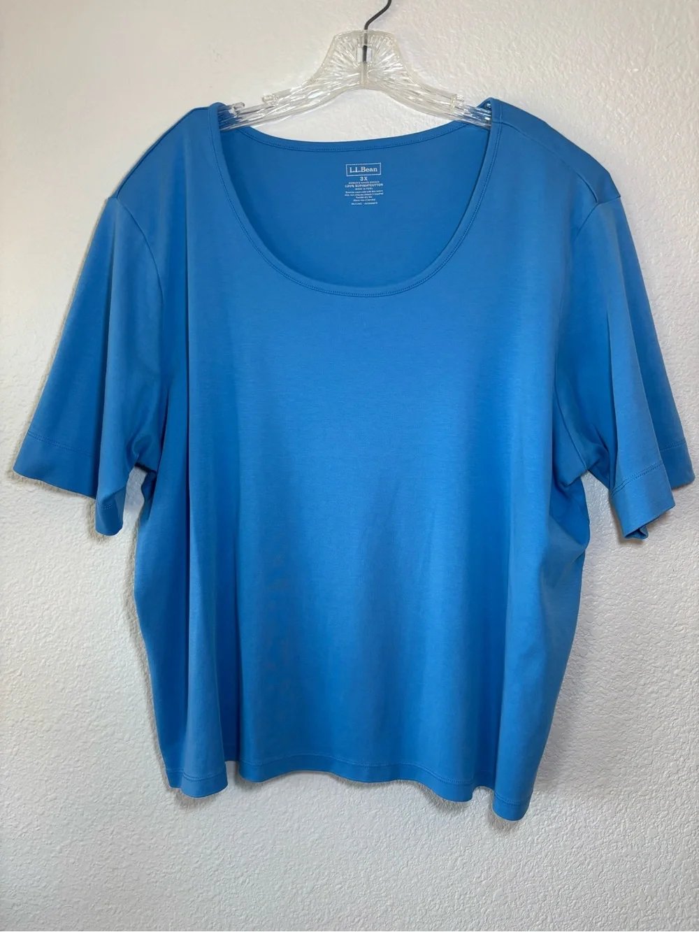 L.L. Bean Women's 100% Supima Cotton Scoop Neck Short Sleeve Tee 3X Lot of 2